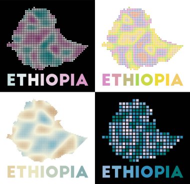 Etiyopya haritası Etiyopya haritasının nokta biçiminde toplanması ile dolu ülkenin sınırları
