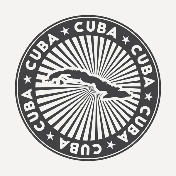 Cuba rond logo Vintage reisbadge met de ronde naam en kaart van land vector — Stockvector