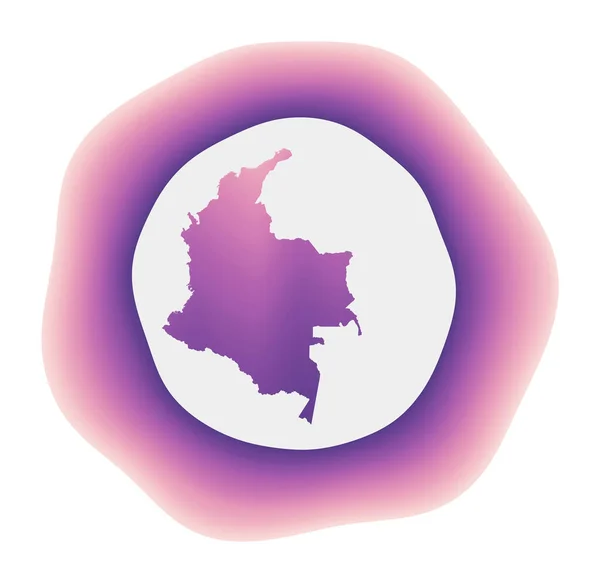 Colombia icono Colorido logo degradado del país Rojo púrpura Colombia signo redondeado con mapa para — Vector de stock