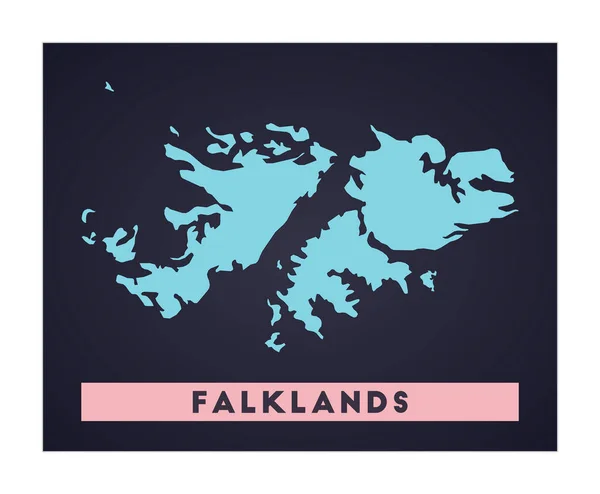 Mappa delle Falkland Locandina paese con regioni Forma delle Falkland con nome del paese Vettore autentico — Vettoriale Stock
