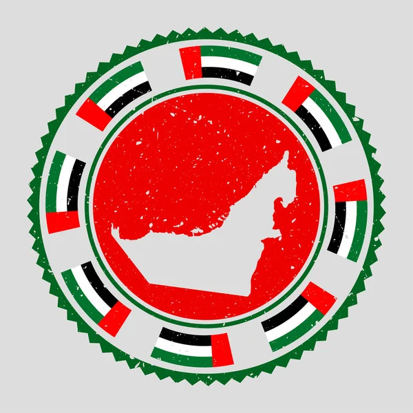 Круглый логотип с изображением карты и флага ОАЭ — стоковый вектор