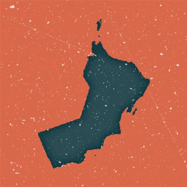 Umman klasik harita Grunge ülke haritası Hüzünlü doku Umman poster vektörü