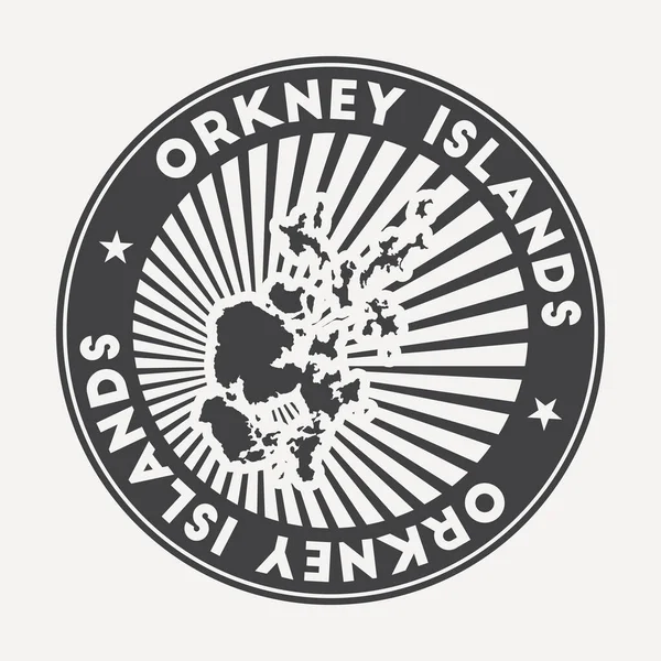 Logo redondo Islas Orcadas Insignia de viaje vintage con el nombre circular y el mapa del vector de la isla — Vector de stock