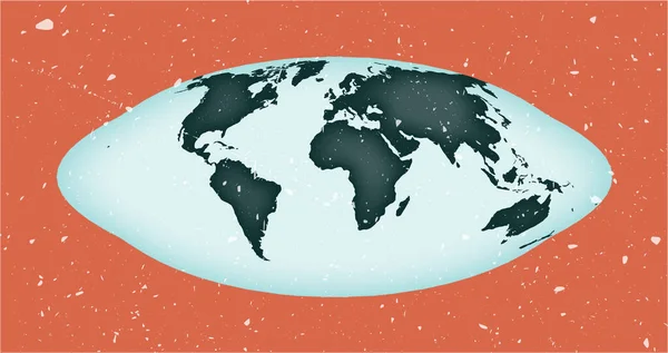 Mapa świata Plakat Pseudocylindryczny Równa powierzchnia Goode homolosine projekcja Vintage Świat kształt z — Wektor stockowy
