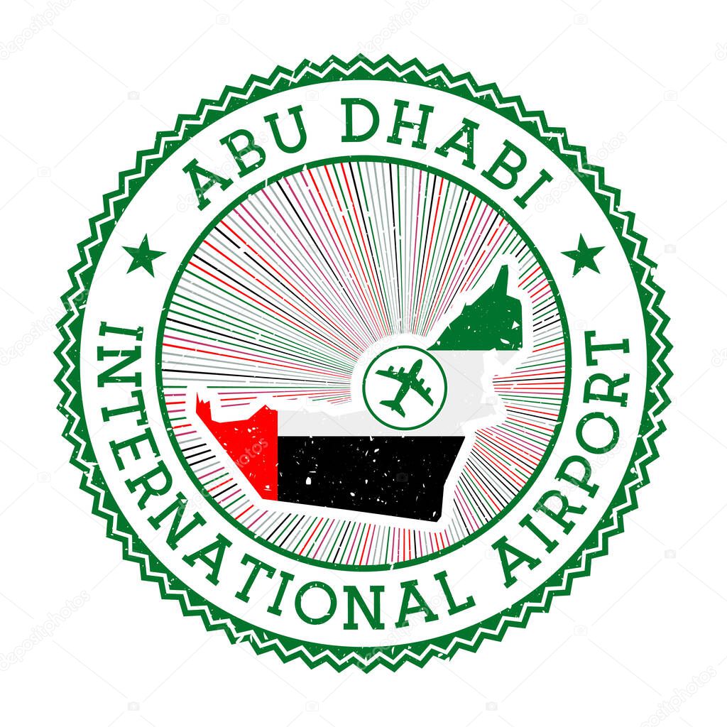 Abu Dhabi International Airport stamp Airport logo vector illustration Abu Dhabi aeroport with