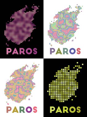 Paros Haritası Paros Haritası Haritası Dikdörtgenlerle dolu adanın kenarları