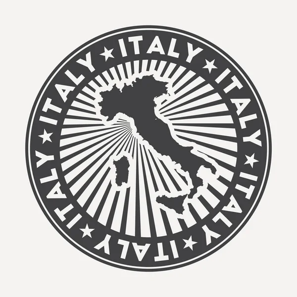 Italië rond logo Vintage reisbadge met de ronde naam en kaart van land vector — Stockvector