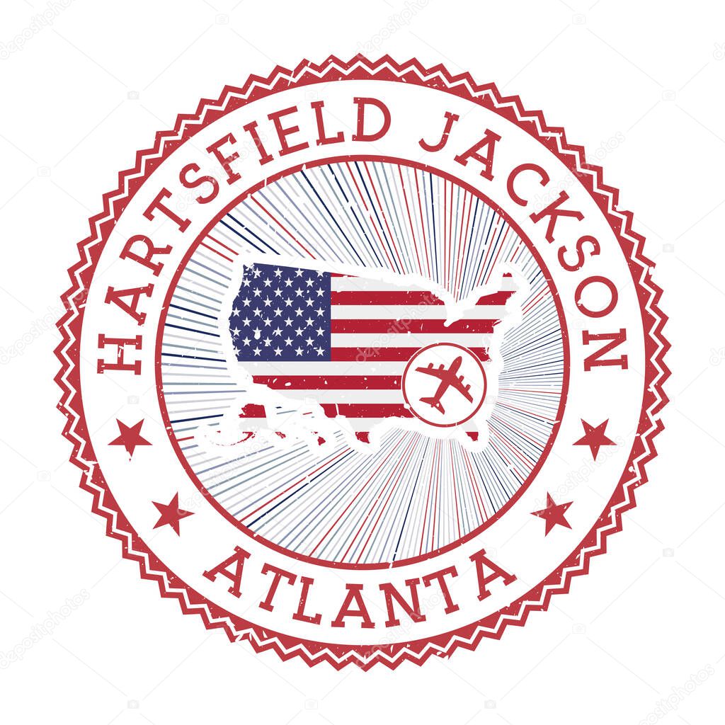 Hartsfield Jackson Atlanta stamp Airport logo vector illustration Atlanta aeroport with country