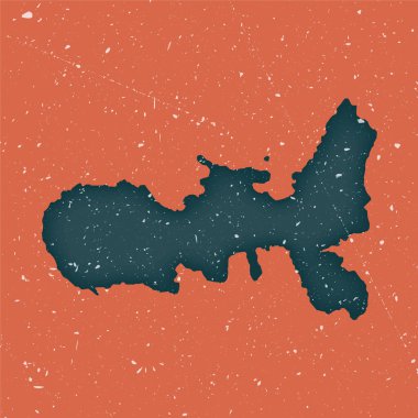 Elba vintage harita Grunge adanın sıkıntılı desen Elba poster taşıyıcı ile haritası