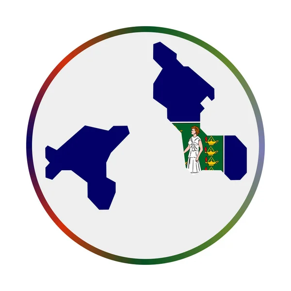 Icona Cooper Island Forma dell'isola con bandiera Cooper Island Segno rotondo con colori della bandiera — Vettoriale Stock