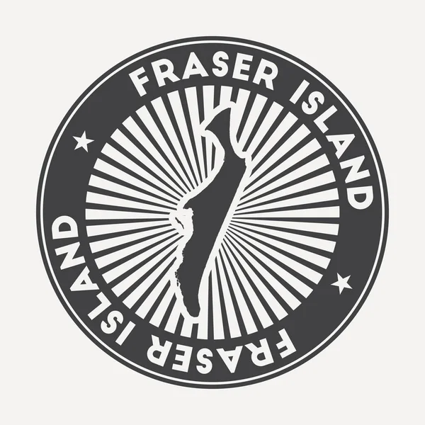 Круглый логотип острова Фрейзер Винтажный дорожный бейдж с круговым названием и картой островного вектора — стоковый вектор