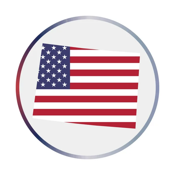 Иконка Колорадо Форма штата США с флагом Колорадо Круглый знак с градиентным кольцом цветов флага — стоковый вектор