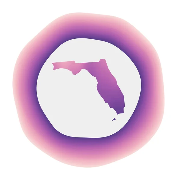 Icono de la Florida Colorido logotipo degradado del estado de los Estados Unidos púrpura rojo Florida signo redondeado con el mapa de — Vector de stock