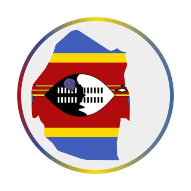 Ülkenin Svaziland simgesi Svaziland bayrak işareti ile bayrak renk eğimli halka