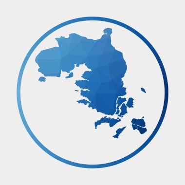 Bintan Adası simgesi Adanın eğimli halka içinde Çokgen haritası Düşük polyester adası işareti