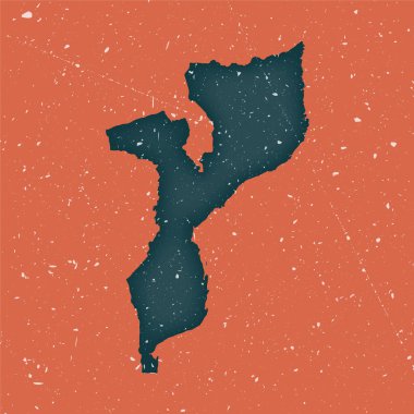 Mozambik klasik harita Grunge ülke haritası sıkıntılı desen Mozambik poster taşıyıcısı