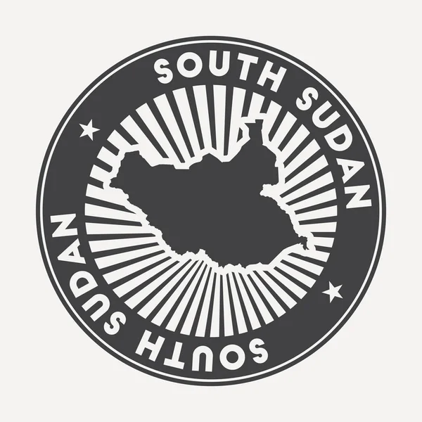 Sudão do Sul logotipo redondo Emblema de viagem vintage com o nome circular e mapa do vetor do país —  Vetores de Stock