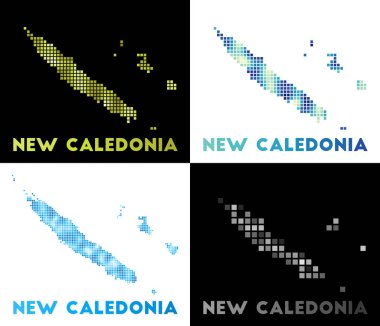 Yeni Kaledonya haritası Yeni Kaledonya haritası koleksiyonu ülkenin noktalı stil sınırlarını doldurdu