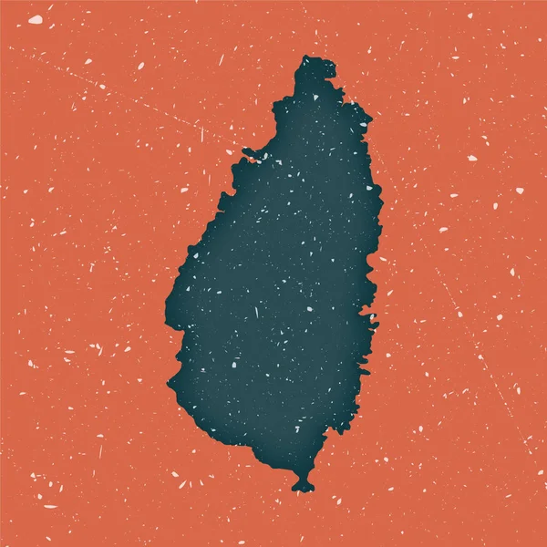 Santa Lucía mapa de época Grunge mapa de la isla con textura angustiada Santa Lucía cartel — Vector de stock
