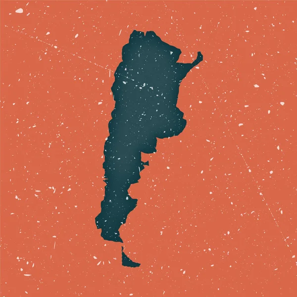 Argentina mapa do vintage Grunge mapa do país com textura angustiada Argentina cartaz Vector — Vetor de Stock