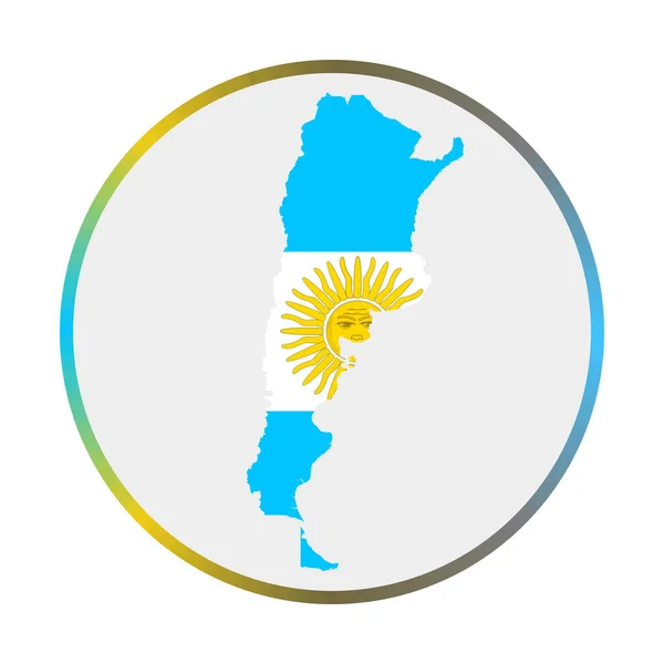 Ikona Argentina Tvar Země Argentinskou Vlajkou Kulatý Znak Vlajkovými Barvami — Stockový vektor