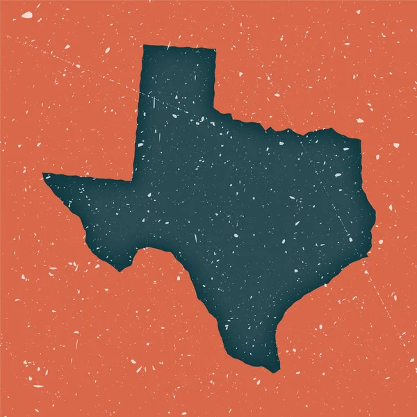 Mapa Vintage Texas Mapa Grunge Del Estado Nosotros Con Textura — Vector de stock