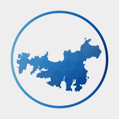 Waiheke Adası ikonu Adanın gradyan halka içinde Çokgen haritası Düşük polimerli Waiheke Adası