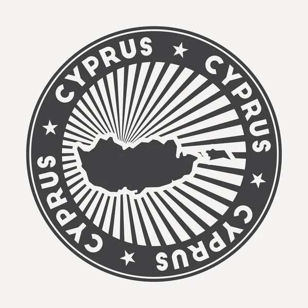 Ciprus kerek logó Vintage utazási jelvény a kör alakú nevét és térképét ország vektor — Stock Vector