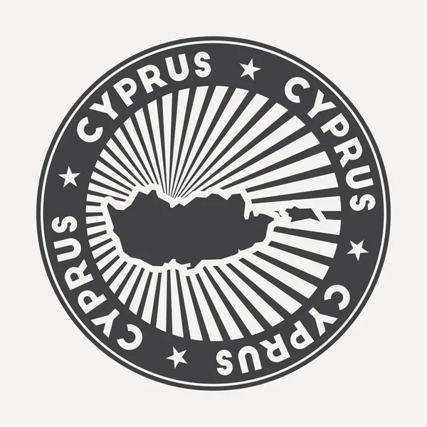 Cyprus round logo Vintage travel badge with the circular name and map of country vector — Stock Vector