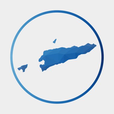 TimorLeste simgesi, ülkenin gradyan halka düşük polimerli TimorLeste işaretinde çokgen haritası