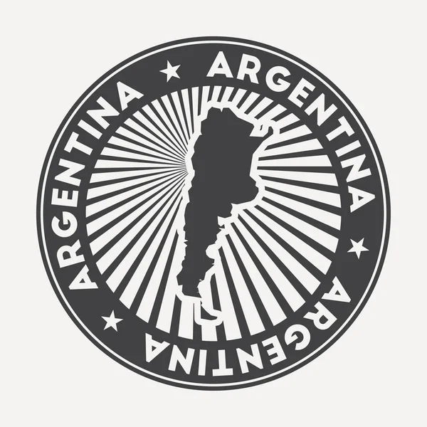 Argentina logotipo redondo Emblema de viagem vintage com o nome circular e mapa do vetor do país —  Vetores de Stock
