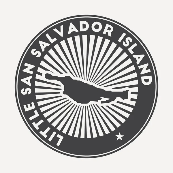 Logotipo redondo de Little San Salvador Island Insignia de viaje vintage con el nombre circular y mapa de — Vector de stock