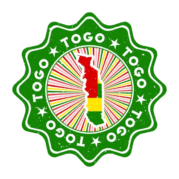 Togo Grunge Stamp Country Map Country Flag Vintage Badge Circular — ストックベクタ