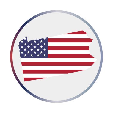 Pensilvanya ikon şekli, Pennsylvania bayrak işareti ve bayrak renkleriyle