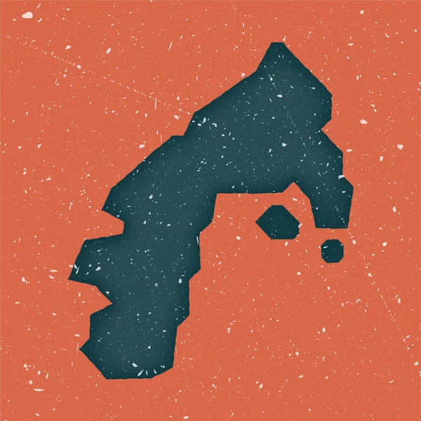 ウォーターアイランドヴィンテージマップ悲しみのテクスチャと島のグランジマップウォーターアイランドポスター — ストックベクタ
