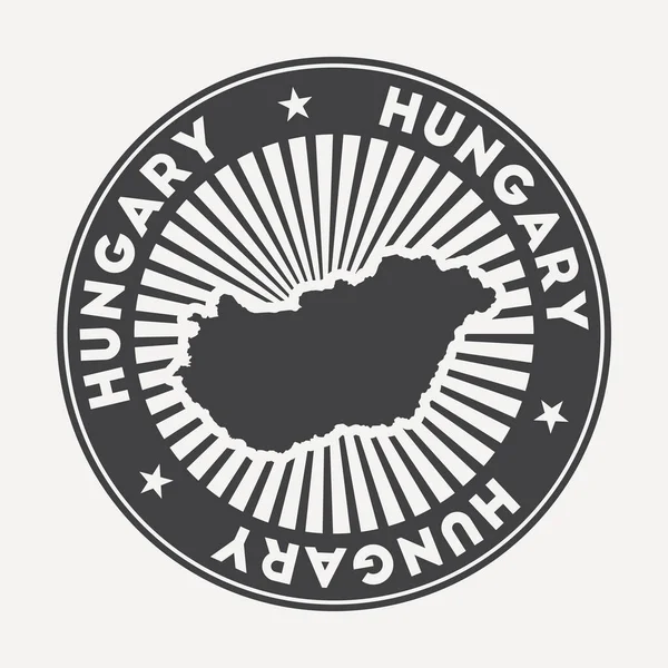 Hongarije rond logo Vintage reisbadge met de ronde naam en kaart van land vector — Stockvector