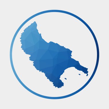 Zakynthos Adası simgesi adanın polingen haritası eğimli halka etrafında yuvarlak poli Zakynthos Adası