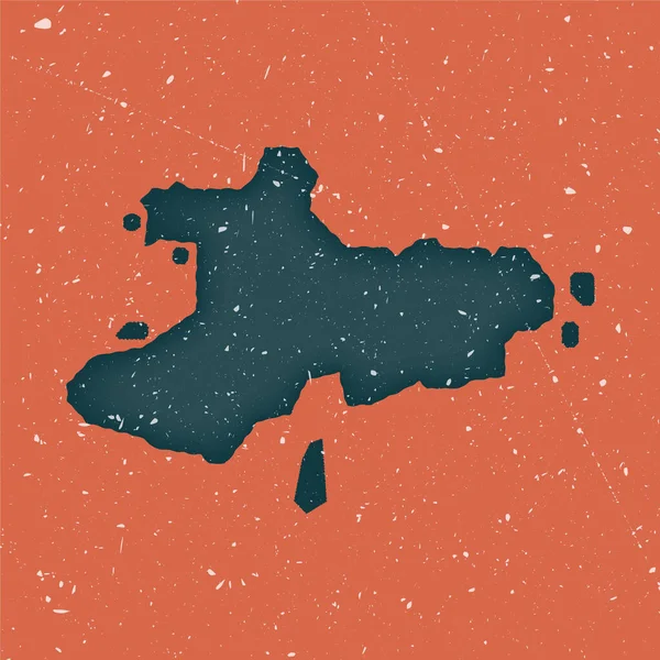 ユニオン島ヴィンテージマップ島の地図悲しみのテクスチャユニオンアイランドのポスター — ストックベクタ
