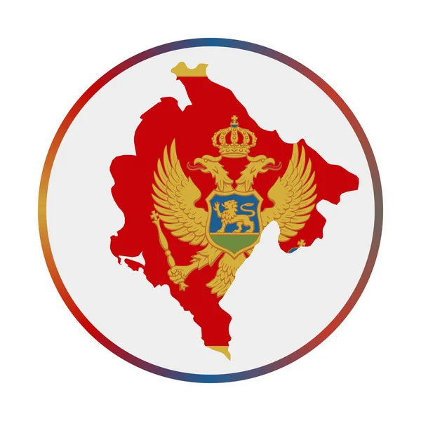 Ikona Czarnogóry Kształt Kraju Flagą Czarnogóry Okrągły Znak Flagą Kolorów — Wektor stockowy