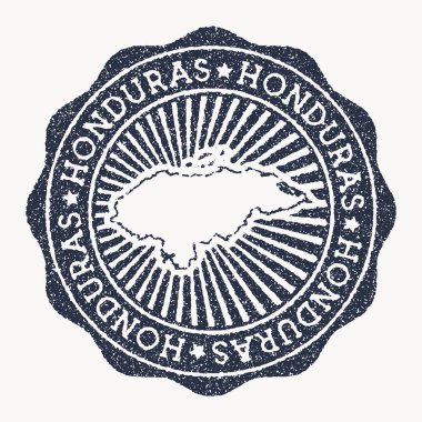 Honduras damgası Ülke vektör illüstrasyonunun adı ve haritasıyla seyahat kauçuk damgası olabilir