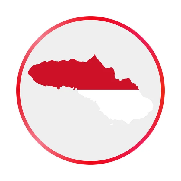 Icono de Sumba Forma de la isla con bandera de Sumba Signo redondo con anillo de degradado de colores de la bandera Potente — Vector de stock