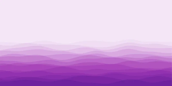 Абстрактные волны покрывают горизонтальный фон кривыми фиолетовыми цветами — стоковый вектор