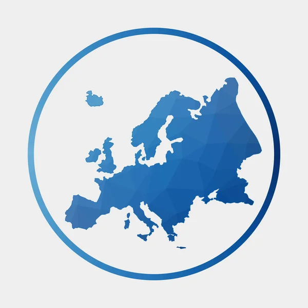 ヨーロッパのアイコングラデーションリングの大陸の多角形の地図ラウンドローポリヨーロッパのサインベクトル — ストックベクタ