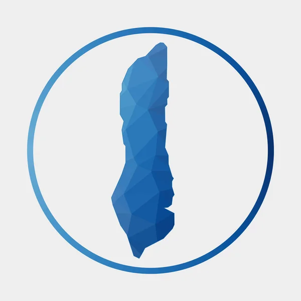 Grand Turk Island Icon Polygonal Map Gradient Ring Low Poly — 스톡 벡터