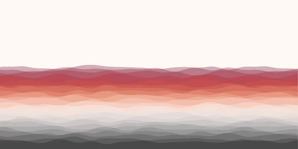 Абстрактные волны покрывают горизонтальный фон кривыми в красно-серых цветах — стоковый вектор