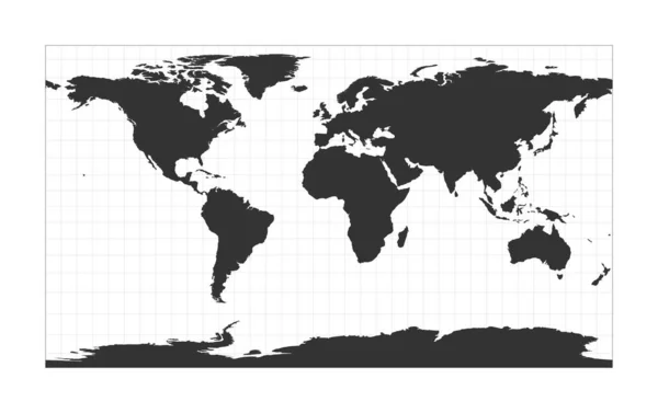 Карта мира Паттерсон цилиндрическая проекция Глобус с широтой и долготой нетто Карта мира — стоковый вектор