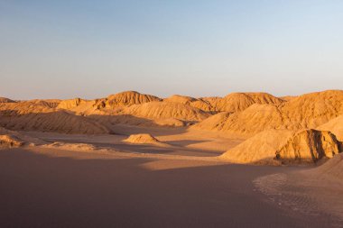 Sand dunes in desert Lut in Iran near Shahdad town clipart