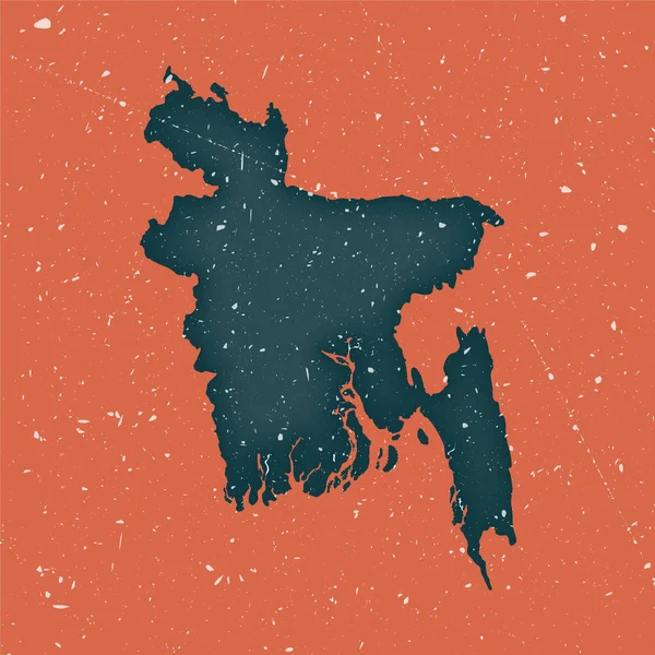 방글라데시의 빈티지 지도 Grunge map of the country with depressed texture Bangladesh poster Vector — 스톡 벡터