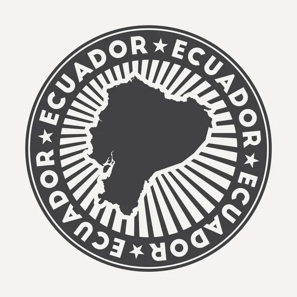 에콰도르둥근 로고 빈티지 여행 배지, 원형 이름 및 국가 벡터 지도 — 스톡 벡터