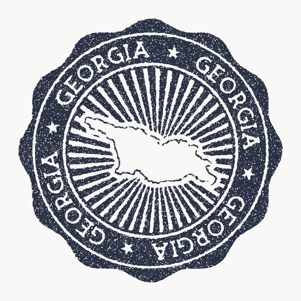 Georgia znaczek Podróżować gumowy znaczek z nazwą i mapą kraju wektor ilustracja Może być — Wektor stockowy